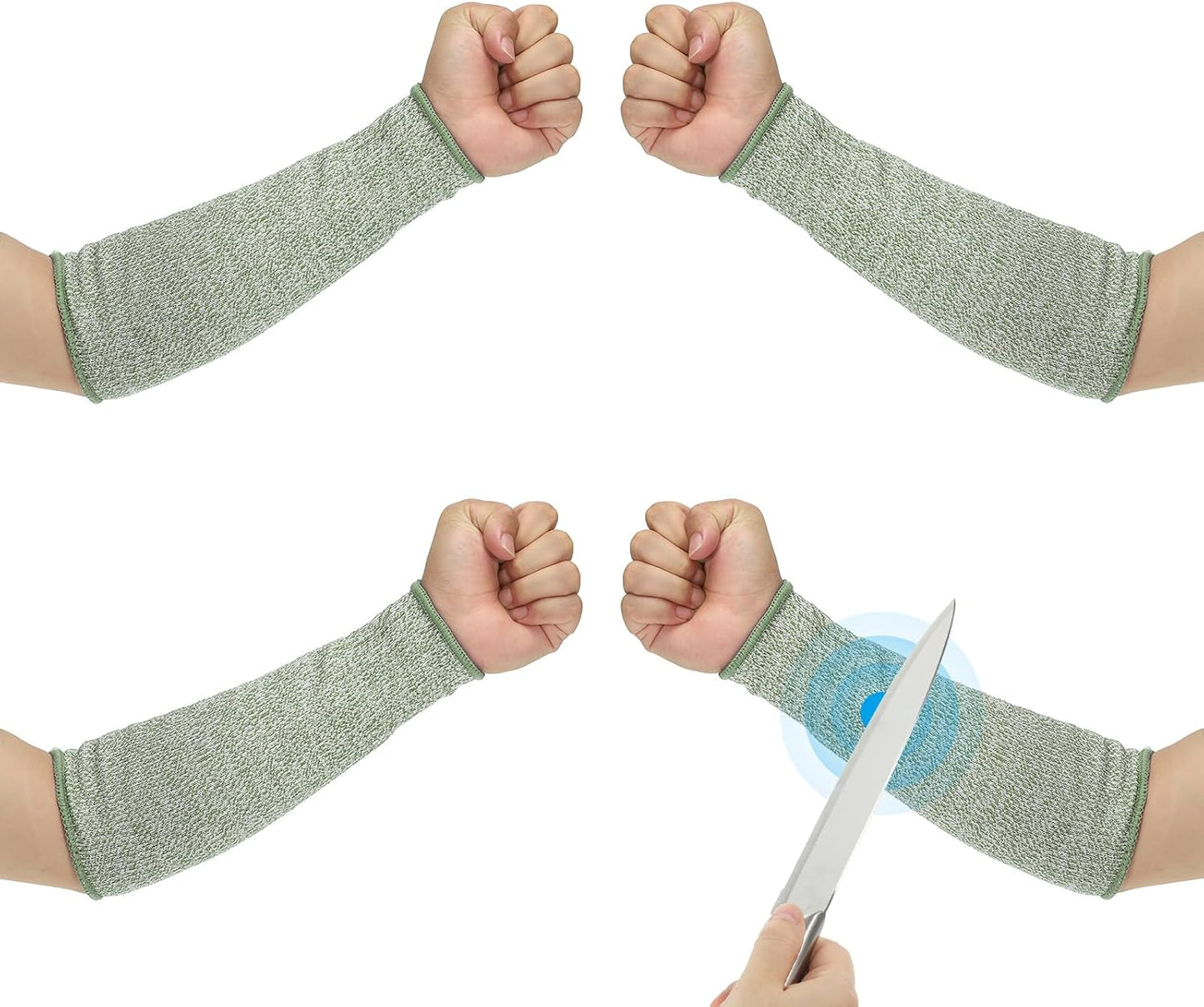 Cut Resistant Sleeve Arm Safety Protectors Sleeves Forearm Sleeve HPPE Level 5 Protection for Thin Skin and Bruising