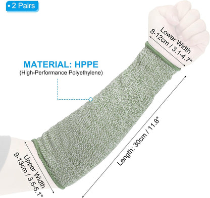 Cut Resistant Sleeve Arm Safety Protectors Sleeves Forearm Sleeve HPPE Level 5 Protection for Thin Skin and Bruising