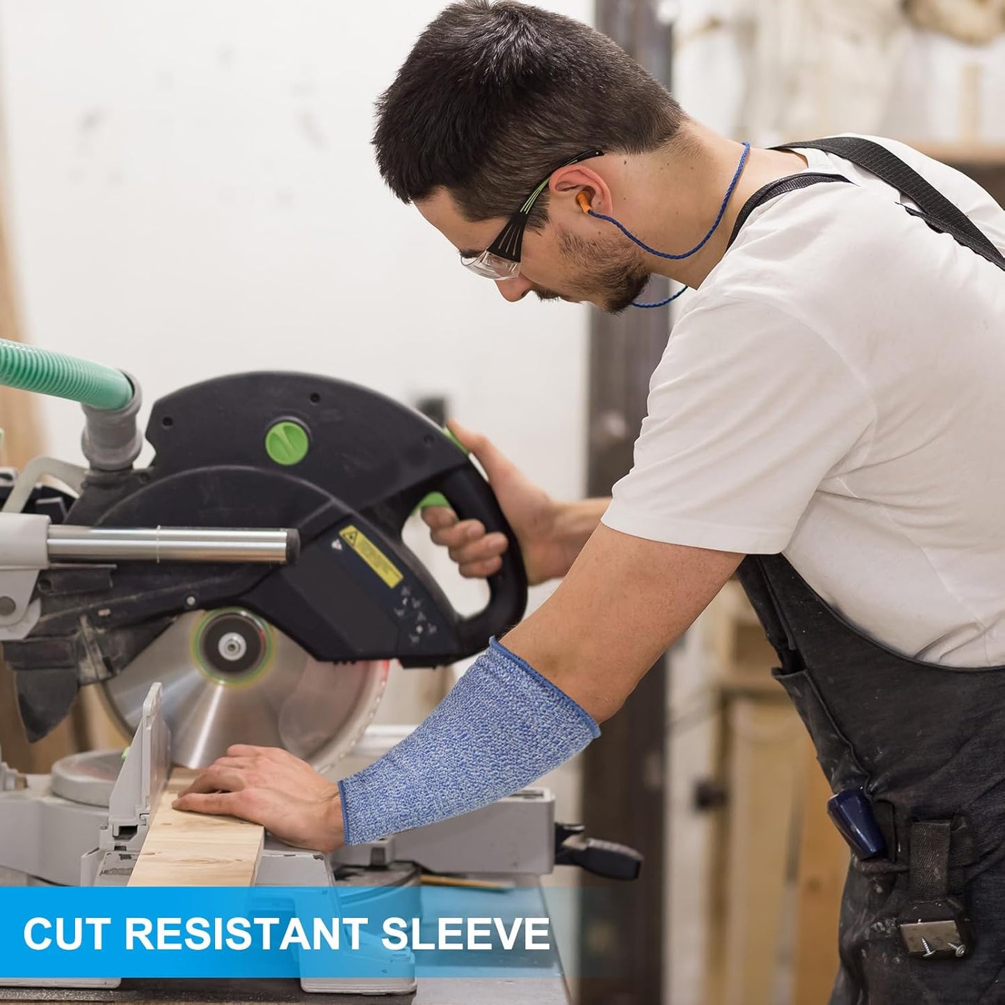Cut Resistant Sleeve Arm Safety Protectors Sleeves Forearm Sleeve HPPE Level 5 Protection for Thin Skin and Bruising