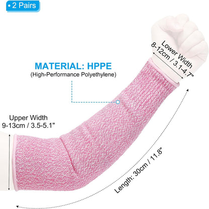 Cut Resistant Sleeve Arm Safety Protectors Sleeves Forearm Sleeve HPPE Level 5 Protection for Thin Skin and Bruising