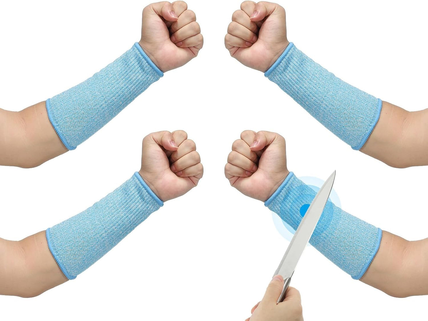 Cut Resistant Sleeve Arm Safety Protectors Sleeves Forearm Sleeve HPPE Level 5 Protection for Thin Skin and Bruising
