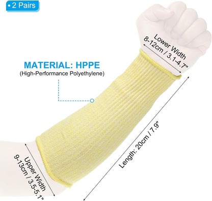 Cut Resistant Sleeve Arm Safety Protectors Sleeves Forearm Sleeve HPPE Level 5 Protection for Thin Skin and Bruising