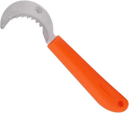 Grape Hook Knife K101M Mini Harvest/Utility Hook Knife, Grape And Melon, 2.5-Inch Curved Serrated 440 Stainless Steel Blade , Orange