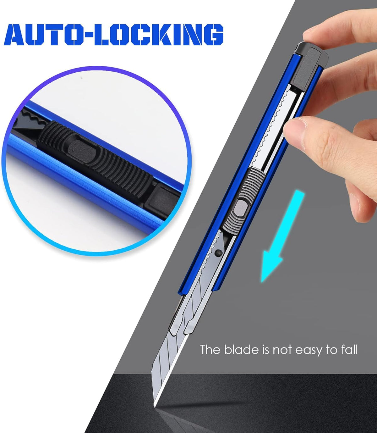 6 Pack Utility knife Retractable with 30 Degree Snap Off Blade Lockable Cardsharp Box Cutter Knife with Extra 20 Sharp Blades for Heavy Duty Office, Home, Arts Crafts, Hobby