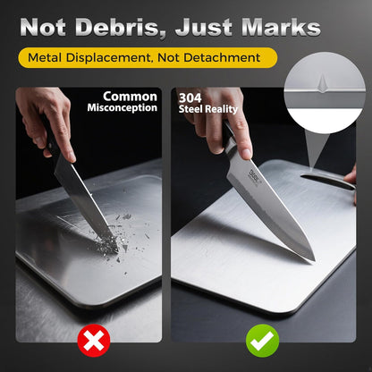 3 PCS 304 Stainless Steel Cutting Board For Kitchen, Non-Staining&Odor-Free, Burr-Free Edges, Dishwasher Safe, Non Toxic Cutting Board（S+M+L）