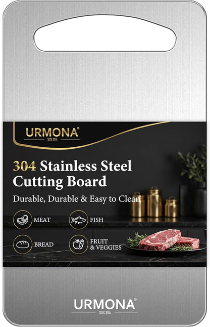 3 PCS 304 Stainless Steel Cutting Board For Kitchen, Non-Staining&Odor-Free, Burr-Free Edges, Dishwasher Safe, Non Toxic Cutting Board（S+M+L）