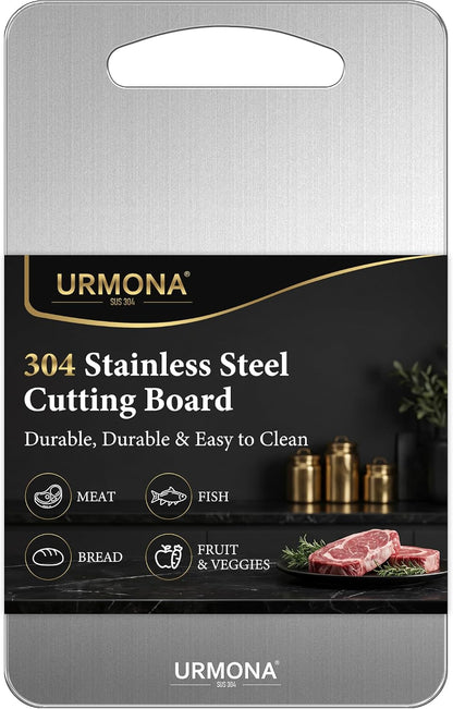 3 PCS 304 Stainless Steel Cutting Board For Kitchen, Non-Staining&Odor-Free, Burr-Free Edges, Dishwasher Safe, Non Toxic Cutting Board（S+M+L）