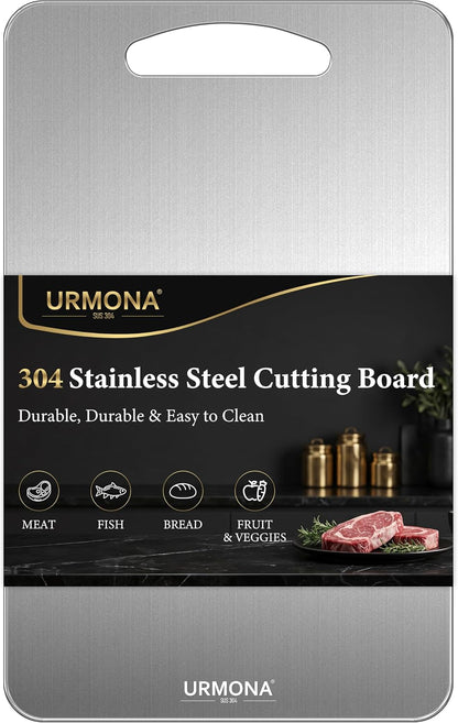 3 PCS 304 Stainless Steel Cutting Board For Kitchen, Non-Staining&Odor-Free, Burr-Free Edges, Dishwasher Safe, Non Toxic Cutting Board（S+M+L）