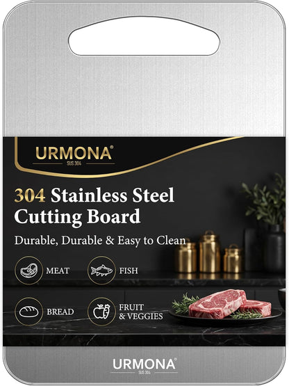 3 PCS 304 Stainless Steel Cutting Board For Kitchen, Non-Staining&Odor-Free, Burr-Free Edges, Dishwasher Safe, Non Toxic Cutting Board（S+M+L）