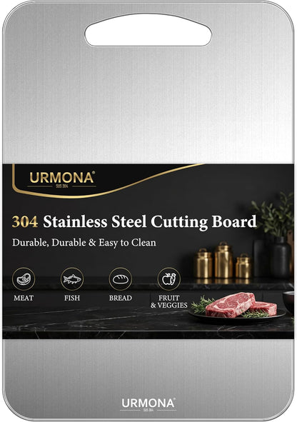 3 PCS 304 Stainless Steel Cutting Board For Kitchen, Non-Staining&Odor-Free, Burr-Free Edges, Dishwasher Safe, Non Toxic Cutting Board（S+M+L）