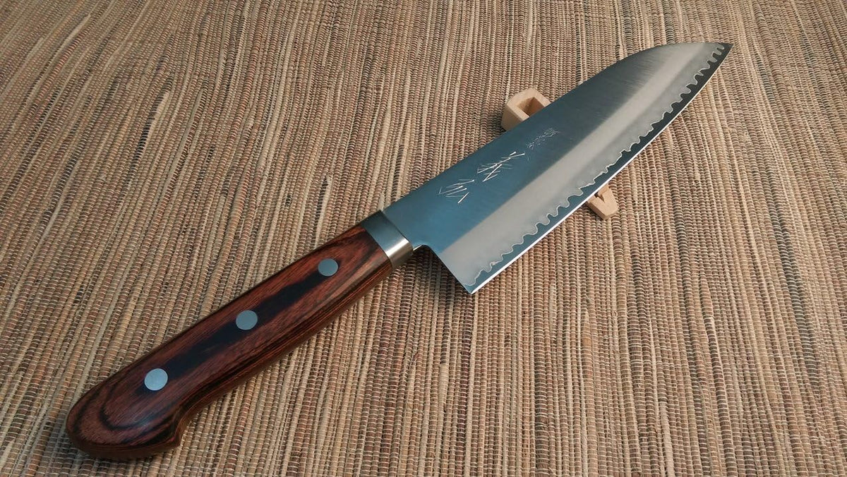 Yoshihiro Gold-embedded Knife HGW series Santoku Knife, 6.5in