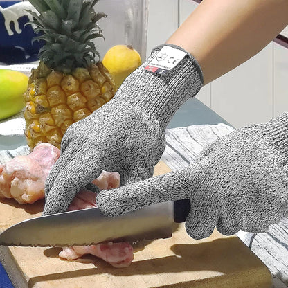 Cut Resistant Gloves, Level 5 Protection Safety Cutting Gloves, Kitchen Cuts Glove for Chef Oyster Shucking, Mandolin Slicing, Meat Cutting and Wood Carving(Large-2 Pairs)