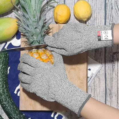 Cut Resistant Gloves, Level 5 Protection Safety Cutting Gloves, Kitchen Cuts Glove for Chef Oyster Shucking, Mandolin Slicing, Meat Cutting and Wood Carving(Large-2 Pairs)