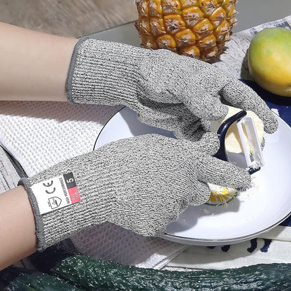 Cut Resistant Gloves, Level 5 Protection Safety Cutting Gloves, Kitchen Cuts Glove for Chef Oyster Shucking, Mandolin Slicing, Meat Cutting and Wood Carving(Large-2 Pairs)