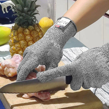 Cut Resistant Gloves, Level 5 Protection Safety Cutting Gloves, Kitchen Cuts Glove for Chef Oyster Shucking, Mandolin Slicing, Meat Cutting and Wood Carving(Large-2 Pairs)