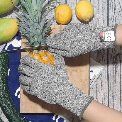Cut Resistant Gloves, Level 5 Protection Safety Cutting Gloves, Kitchen Cuts Glove for Chef Oyster Shucking, Mandolin Slicing, Meat Cutting and Wood Carving(Large-2 Pairs)