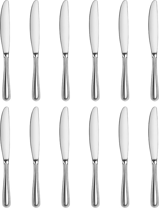 Slimline Pattern 18/0 Stainless Steel Dinner Knife, 9-Inch, Set of 12, Commercial Grade