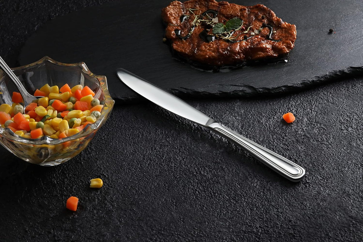 Slimline Pattern 18/0 Stainless Steel Dinner Knife, 9-Inch, Set of 12, Commercial Grade