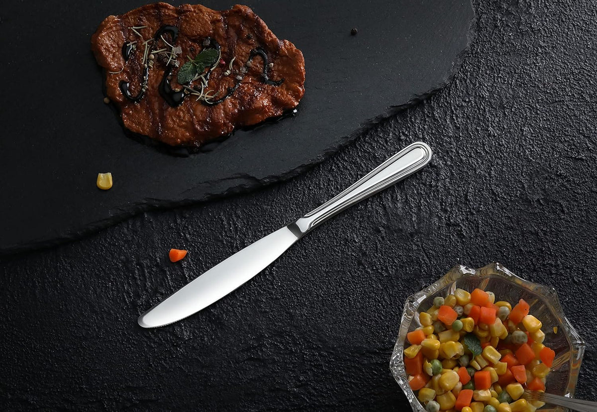 Slimline Pattern 18/0 Stainless Steel Dinner Knife, 9-Inch, Set of 12, Commercial Grade