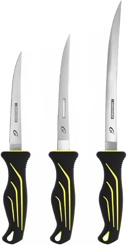 danco 4-Piece Fishing Fillet Knife Kit with Roll Bag, 6, 7 and 9-Inch Set