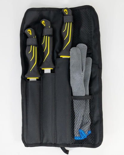 danco 4-Piece Fishing Fillet Knife Kit with Roll Bag, 6, 7 and 9-Inch Set