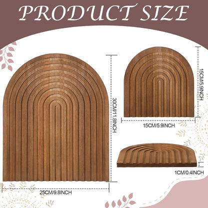2 Pcs Decorative Wood Cutting Board Wooden Rainbow Decor Boho Kitchen Decor Serving Trays Cutting Chopping Block for Home Kitchen Farmhouse Decoration Wall Shelf Mantel(Brown,Pine)