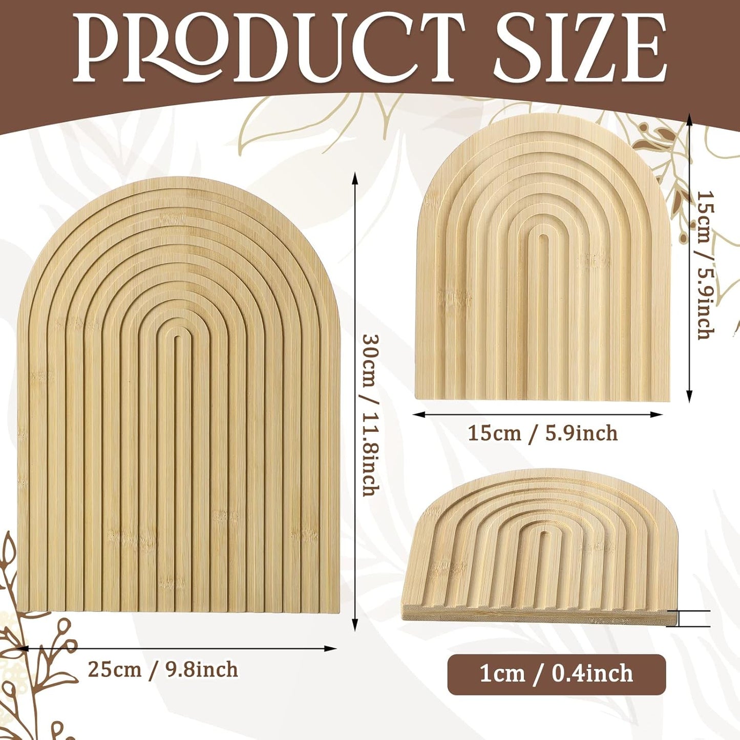 2 Pcs Decorative Wood Cutting Board Wooden Rainbow Decor Boho Kitchen Decor Serving Trays Cutting Chopping Block for Home Kitchen Farmhouse Decoration Wall Shelf Mantel(Brown,Pine)