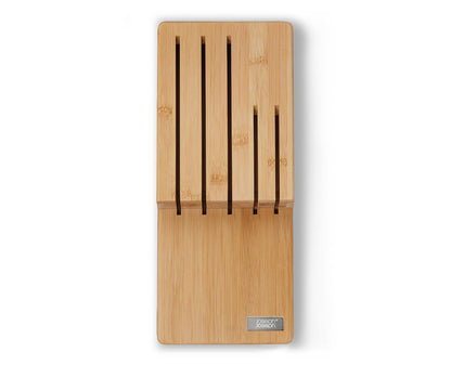 Elevate Kitchen Knives 5-piece Japanesse Stainless Steel knife set, in drawer Bamboo Block organizer tray