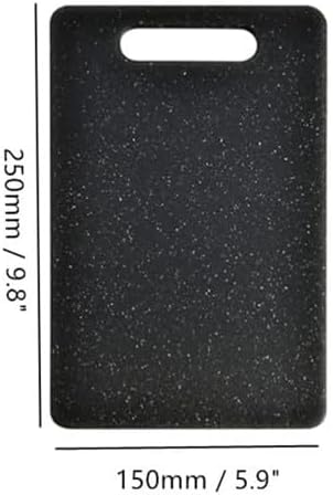 Plastic Cutting Board with Easy Grip Handle, Small Mini Charcuterie Boards Mat Set for Kitchen, Double Sided Chopping Board for Meat Vegetable Fruit, Dishwasher Safe (Black, 2 Pack)