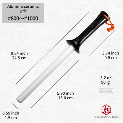 Ceramic Sharpening Rod for Kitchen Knives 6 Inch Seki Japan | ceramic honing rod flat honing steel Durable Ceramic Honing Steel Knife Sharpener