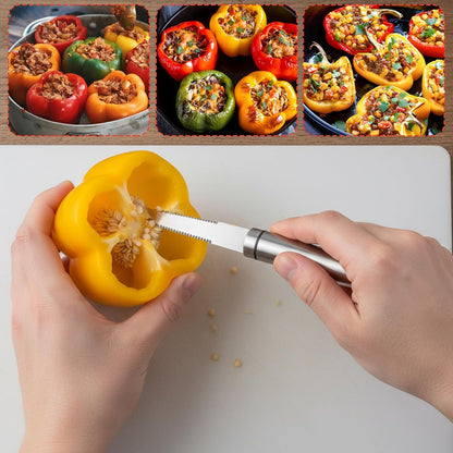2PCS Stainless Steel Grapefruit Knife Curved Serrated Blade, Small Kiwi Knife Grape Peeler Fruit Cutter for Citrus Orange Lemon Kitchen Tool