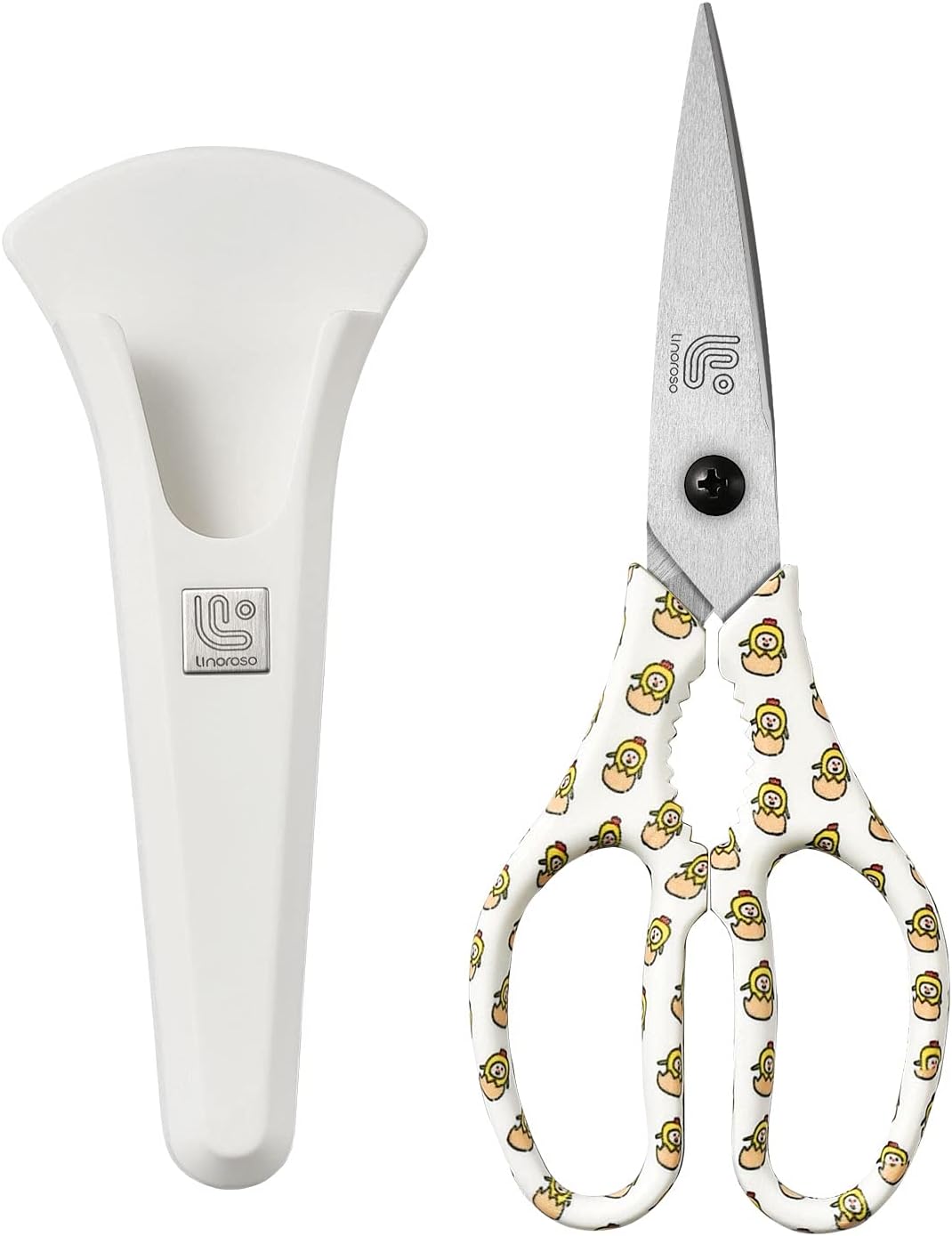 Kitchen Scissors All Purpose Kitchen Shears with Magnetic Holder, Heavy Duty Scissors Shears Dishwasher Safe, Come Apart Food Scissors for Meat, Poultry, Cooking, BBQ, Vegetable, Herbs, Black