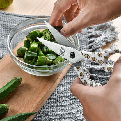 Kitchen Scissors All Purpose Kitchen Shears with Magnetic Holder, Heavy Duty Scissors Shears Dishwasher Safe, Come Apart Food Scissors for Meat, Poultry, Cooking, BBQ, Vegetable, Herbs, Black