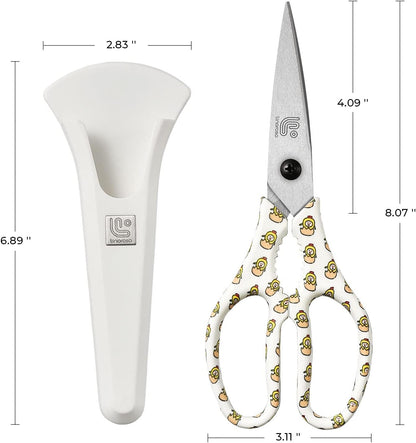 Kitchen Scissors All Purpose Kitchen Shears with Magnetic Holder, Heavy Duty Scissors Shears Dishwasher Safe, Come Apart Food Scissors for Meat, Poultry, Cooking, BBQ, Vegetable, Herbs, Black