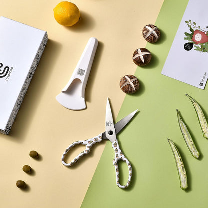 Kitchen Scissors All Purpose Kitchen Shears with Magnetic Holder, Heavy Duty Scissors Shears Dishwasher Safe, Come Apart Food Scissors for Meat, Poultry, Cooking, BBQ, Vegetable, Herbs, Black