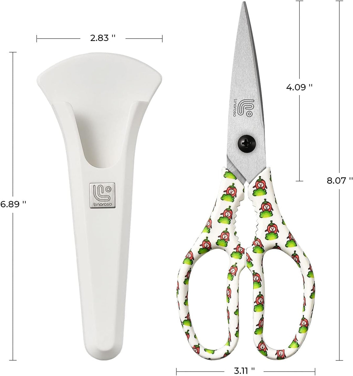 Kitchen Scissors All Purpose Kitchen Shears with Magnetic Holder, Heavy Duty Scissors Shears Dishwasher Safe, Come Apart Food Scissors for Meat, Poultry, Cooking, BBQ, Vegetable, Herbs, Black