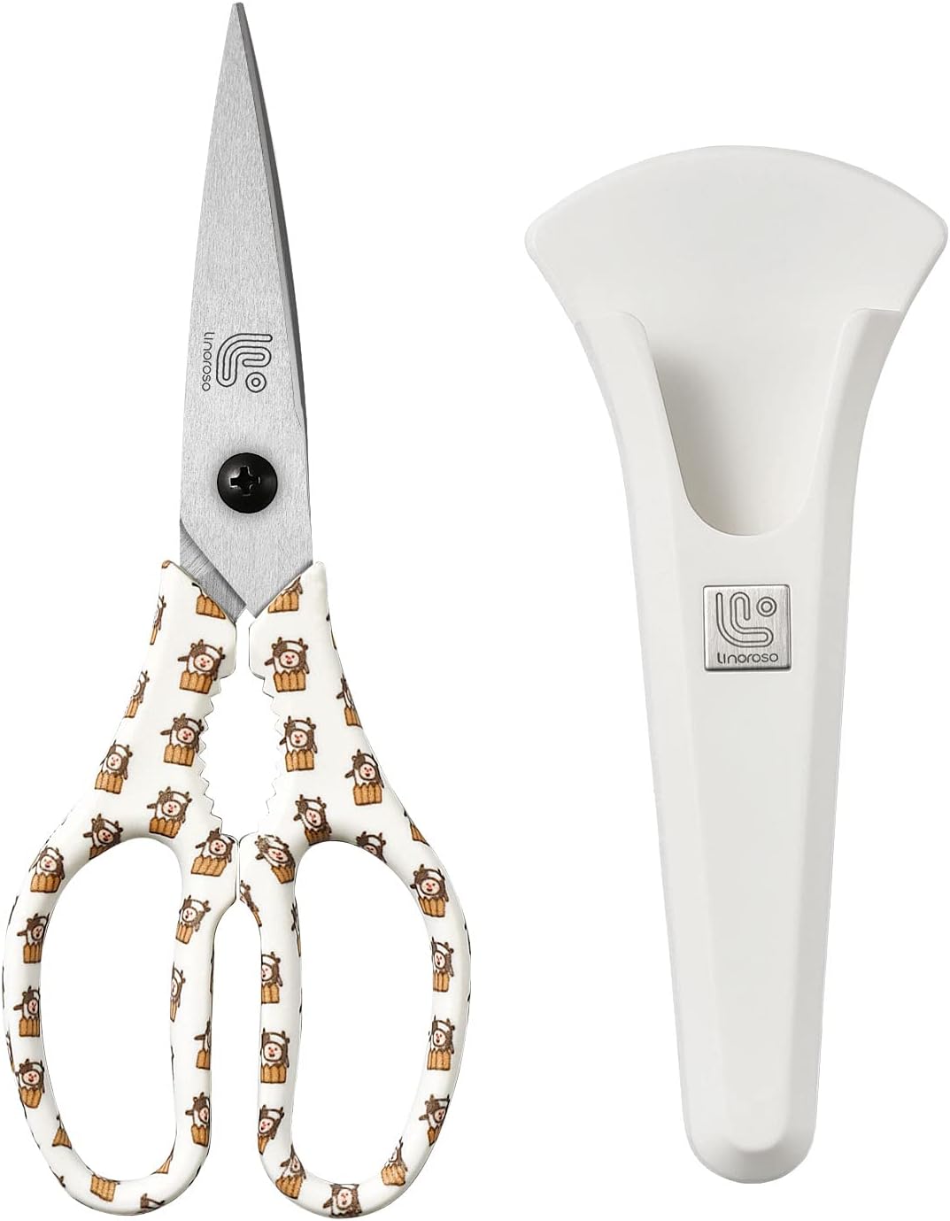 Kitchen Scissors All Purpose Kitchen Shears with Magnetic Holder, Heavy Duty Scissors Shears Dishwasher Safe, Come Apart Food Scissors for Meat, Poultry, Cooking, BBQ, Vegetable, Herbs, Black