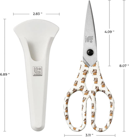 Kitchen Scissors All Purpose Kitchen Shears with Magnetic Holder, Heavy Duty Scissors Shears Dishwasher Safe, Come Apart Food Scissors for Meat, Poultry, Cooking, BBQ, Vegetable, Herbs, Black