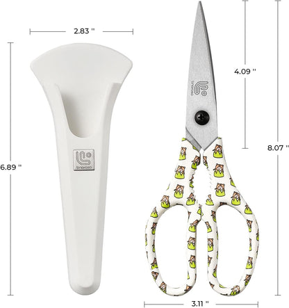Kitchen Scissors All Purpose Kitchen Shears with Magnetic Holder, Heavy Duty Scissors Shears Dishwasher Safe, Come Apart Food Scissors for Meat, Poultry, Cooking, BBQ, Vegetable, Herbs, Black