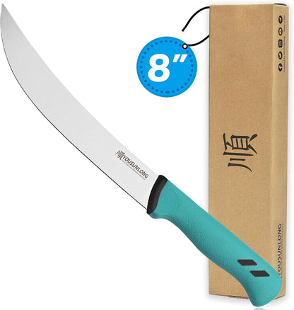 Cimeter Butcher & Boning Knife 3-Piece Set - Premium High-carbon Molybdenum Steel Blade of 5" 8" 10" - Butcher's Meat Knife Set - Ergonomic & Non-slip Handle
