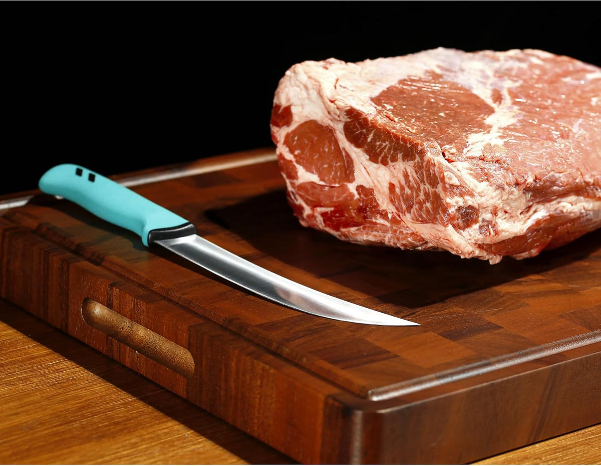 Cimeter Butcher & Boning Knife 3-Piece Set - Premium High-carbon Molybdenum Steel Blade of 5" 8" 10" - Butcher's Meat Knife Set - Ergonomic & Non-slip Handle