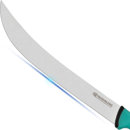 Cimeter Butcher & Boning Knife 3-Piece Set - Premium High-carbon Molybdenum Steel Blade of 5" 8" 10" - Butcher's Meat Knife Set - Ergonomic & Non-slip Handle