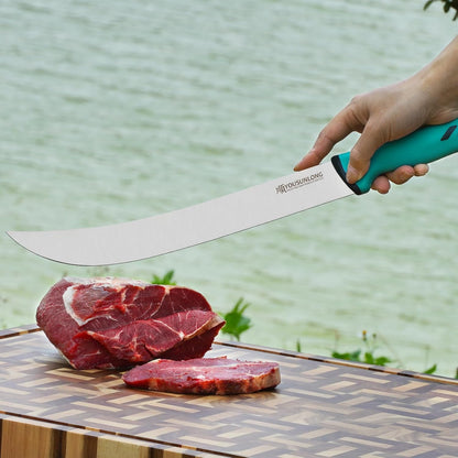 Cimeter Butcher & Boning Knife 3-Piece Set - Premium High-carbon Molybdenum Steel Blade of 5" 8" 10" - Butcher's Meat Knife Set - Ergonomic & Non-slip Handle
