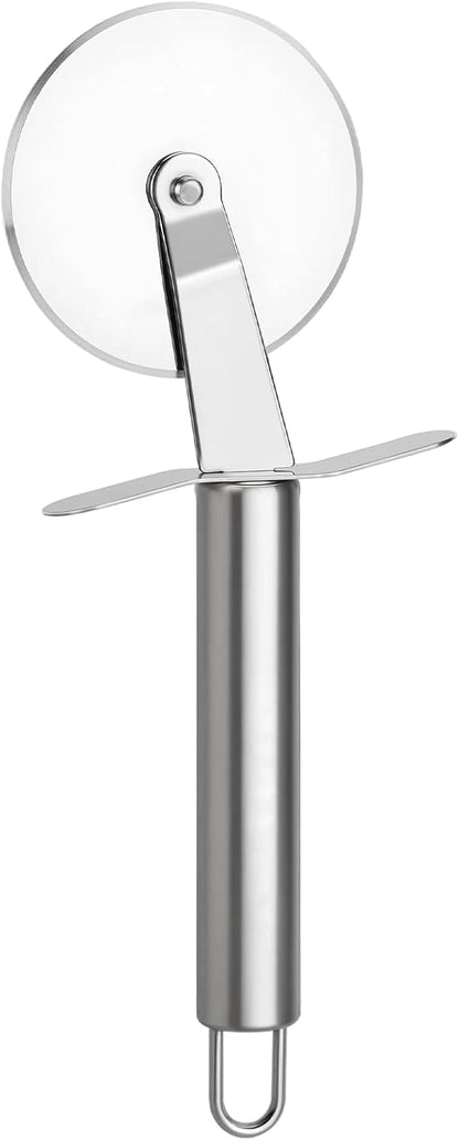 Pizza Cutter, Stainless Steel Pizza Cutter Wheel with Finger Guard Protects, Sharp Smooth Pizza Slicer & Dishwasher Safe - Easy to Clean and Stored