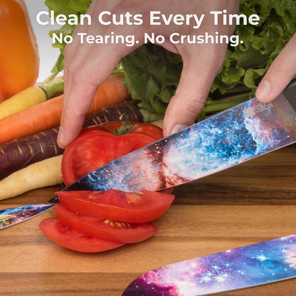 Landscape Knife Set, Six-Piece Stainless Steel Kitchen Knives | Decorative Knife Set with 6 Colorful Landscape Designs, A Unique Cooking Gift for Nature Lovers, Home Cooks, Bakers and Chefs