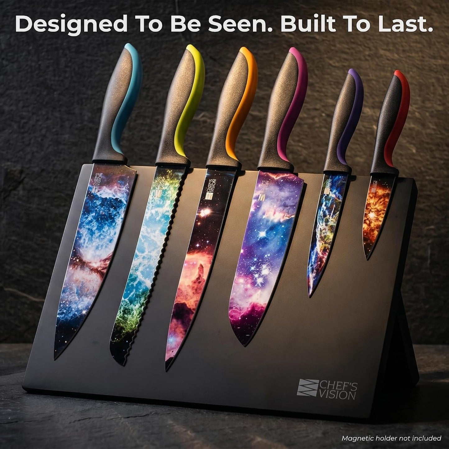 Landscape Knife Set, Six-Piece Stainless Steel Kitchen Knives | Decorative Knife Set with 6 Colorful Landscape Designs, A Unique Cooking Gift for Nature Lovers, Home Cooks, Bakers and Chefs