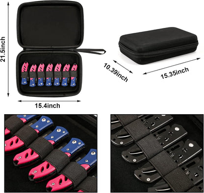 Pocket Knife Display Case with 14 Slots, Knife Case, Folding Knife Holder Organizer, Butterfly Knife Storage Carrier, Knives Collection Protector for Survival Tactical Outdoor EDC Mini Knife