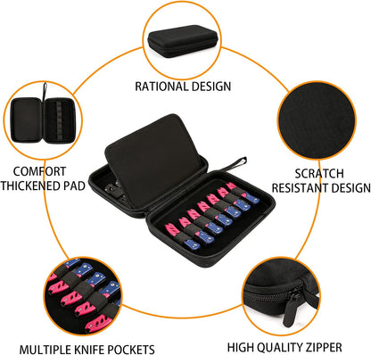 Pocket Knife Display Case with 14 Slots, Knife Case, Folding Knife Holder Organizer, Butterfly Knife Storage Carrier, Knives Collection Protector for Survival Tactical Outdoor EDC Mini Knife