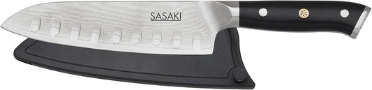 5228194 Masuta Japanese AUS-10 Stainless Steel Santoku Knife with Locking Sheath, 7-Inch