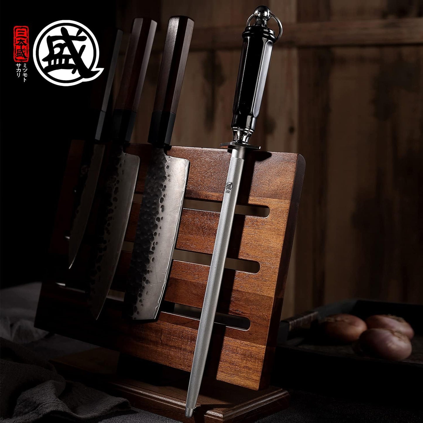 10-Inch Flat Diamond Knife Sharpening Rod, ABS Handle | Flat diamond surface for broader blade contact, high carbon steel rod, ABS handle and built-in magnet
